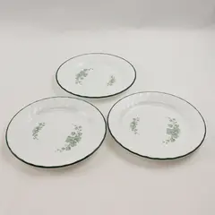 Set of 3 Corelle Callaway Ivy 7.25" Salad/Bread/Dessert Plates Green Rim