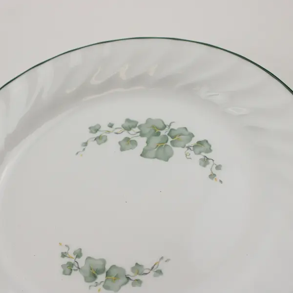 Set of 3 Corelle Callaway Ivy 7.25" Salad/Bread/Dessert Plates Green Rim