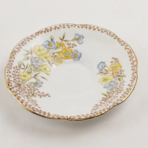 Rosina Bone China Saucer Blue & Yellow Floral Pattern 5.5in Collectible