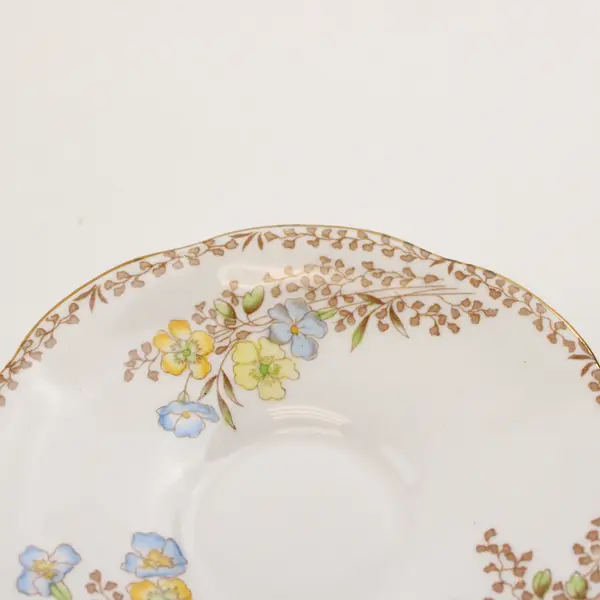 Rosina Bone China Saucer Blue & Yellow Floral Pattern 5.5in Collectible