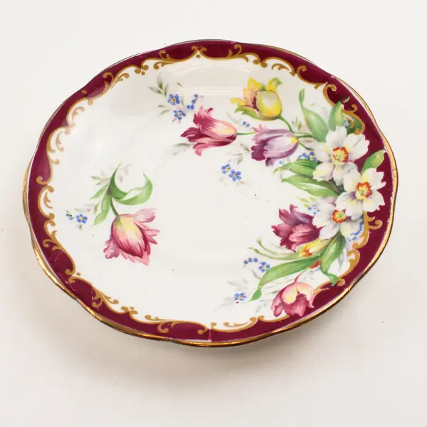 Vintage Bell China Narcissus Daffodil Saucer Gold Trim Tea Cup Saucer