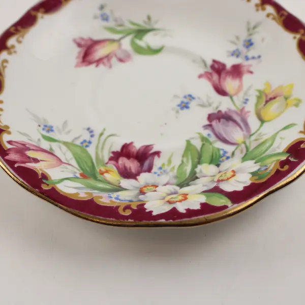 Vintage Bell China Narcissus Daffodil Saucer Gold Trim Tea Cup Saucer