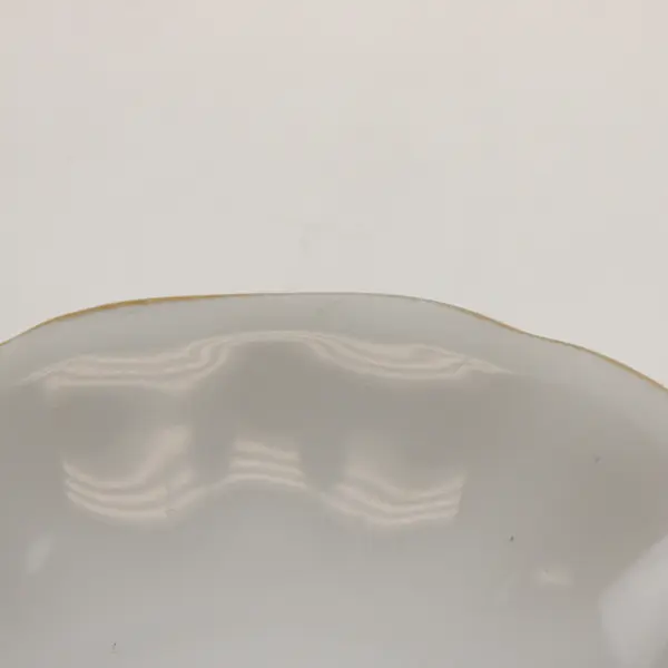 Vintage Porcelain Saucer Violet Floral Pattern Gold Trim 5.5in