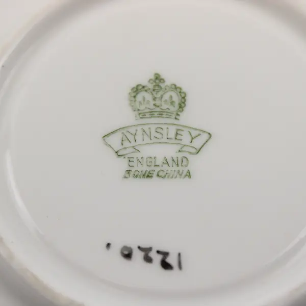 Aynsley Bone China Pink Glaze Saucer Intricate Gold Trim Vintage