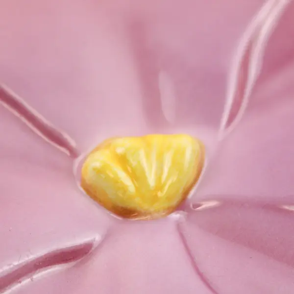 Teleflora 6in Pink Hibiscus Saucer Plate Floral Dish Gift