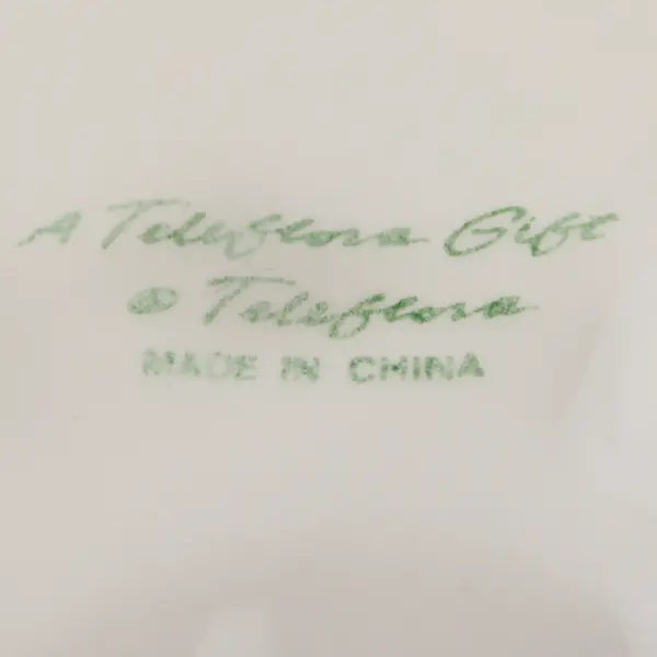 Teleflora 6in Pink Hibiscus Saucer Plate Floral Dish Gift