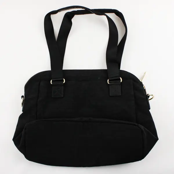Kipling Black Nylon w/Gold Accents Shoulder Tote Bag