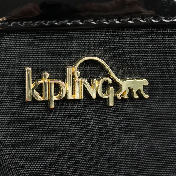 Kipling Black Nylon w/Gold Accents Shoulder Tote Bag