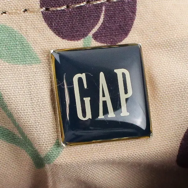 GAP Nylon Dusty Purple & Cherry Pattern Lining w/Silver Hardware Shoulder Bag