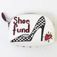 NWT BRIGHTON Pop Art-Inspired "Shoe Fund" Leather Zip Mini Coin Purse