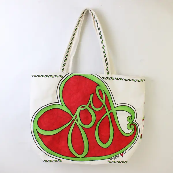 Brighton Love & Joy Large Cotton Blend Canvas Reusable Tote Bag