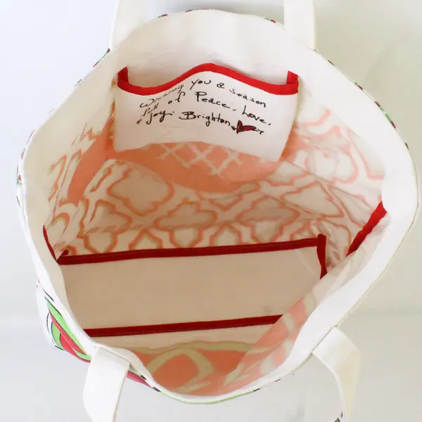 Brighton Love & Joy Large Cotton Blend Canvas Reusable Tote Bag