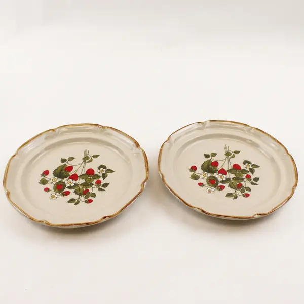 Set of 2 International China Co Strawberry Festival Salad Plates 7.5"