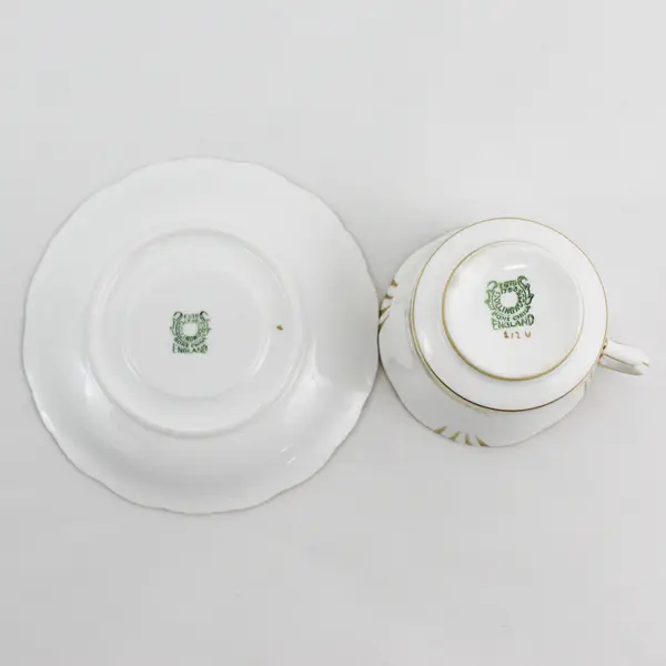 Collingwoods Bone China Cup And Saucer Set White Gold Trim Pink Rose