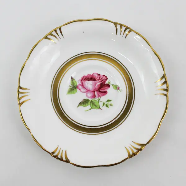Collingwoods Bone China Cup And Saucer Set White Gold Trim Pink Rose