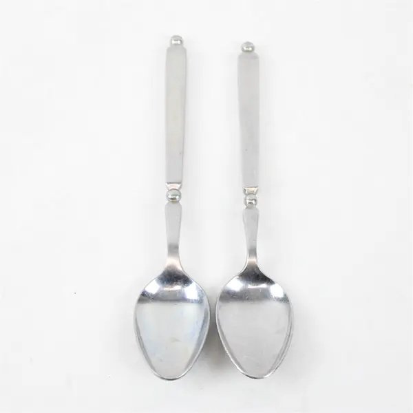 Lot of 2 Stanley Roberts Liberte Pattern Stainless Teaspoons 6.75" Long Good