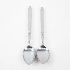 Lot of 2 Stanley Roberts Liberte Pattern Stainless Teaspoons 6.75" Long Good