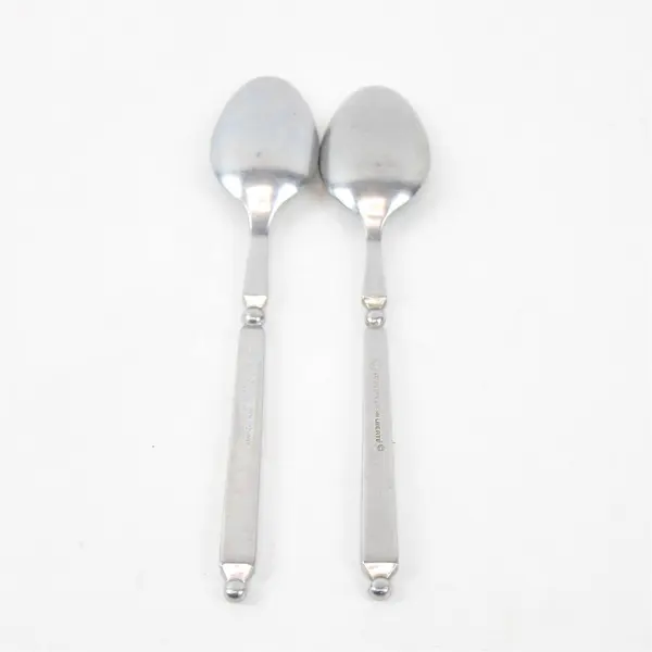 Lot of 2 Stanley Roberts Liberte Pattern Stainless Teaspoons 6.75" Long Good