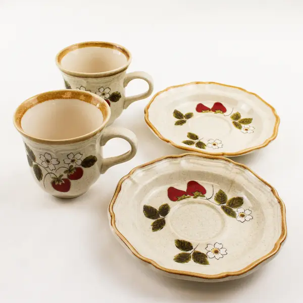 Mikasa Strawberry Festival Vintage Cup & Saucer Sets (2)