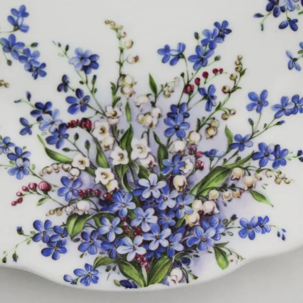 Royale Garden Staffs England Bone China Salad Plate White Blue And White Bouquet