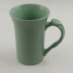 Vintage-Style Sea Foam Green Ceramic Coffee Mug Contoured Handle