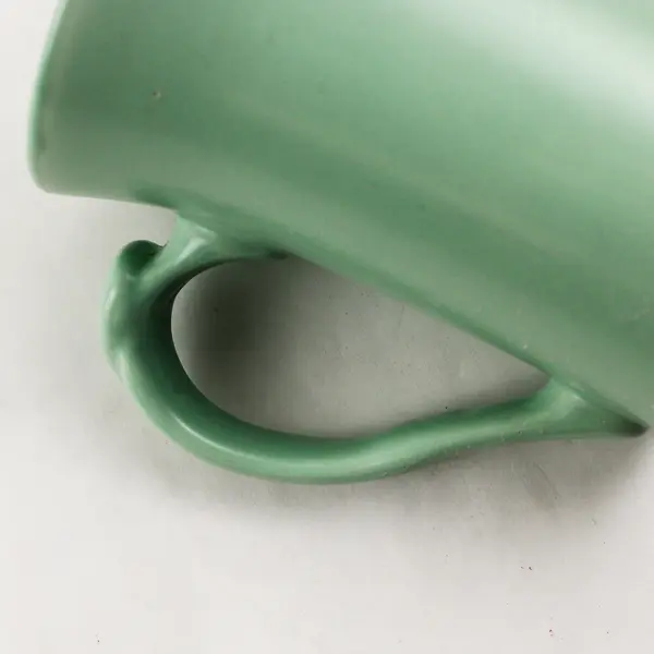 Vintage-Style Sea Foam Green Ceramic Coffee Mug Contoured Handle