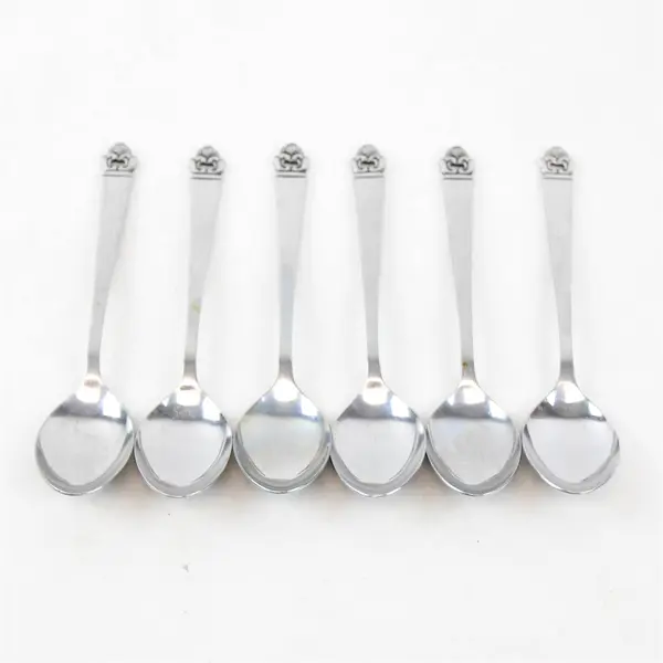 Lot of 6 Stanley Roberts Danish Rose Pattern SS Teaspoons 6.25" Long Rare Piece 
