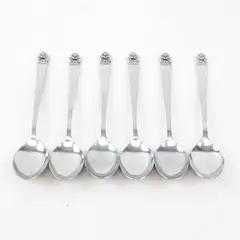 Lot of 6 Stanley Roberts Danish Rose Pattern SS Teaspoons 6.25" Long Rare Piece 
