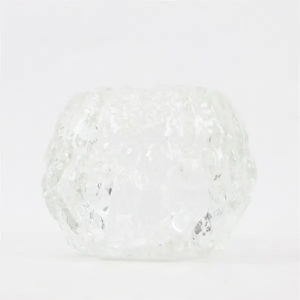 Vintage LE Smith Snowball Glass Votive Candle Holder 3.25" High