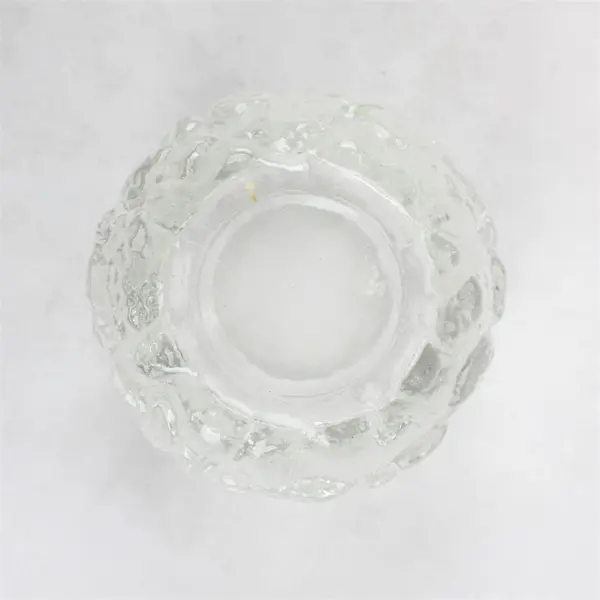 Vintage LE Smith Snowball Glass Votive Candle Holder 3.25" High