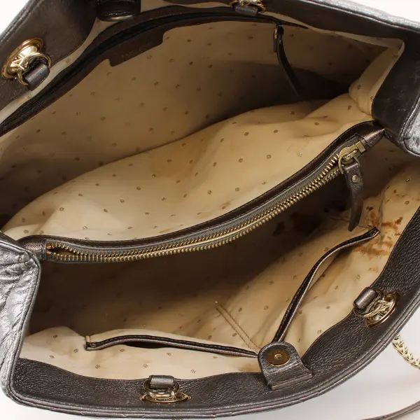 Kate Spade Silver Shimmer Metallic Quilted Leather Tote - FLAWED LINING