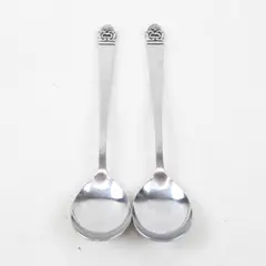 Lot of 2 Stanley Roberts Danish Rose Pattern SS Sugar Spoons 6" Rare Piece 