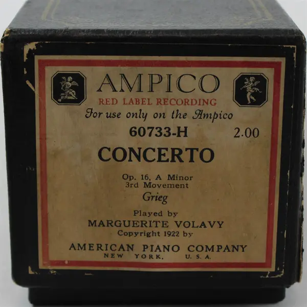 Vintage AMPICO Roll 60733H Grieg Concerto in A Minor, Marguerite Volavy 1922