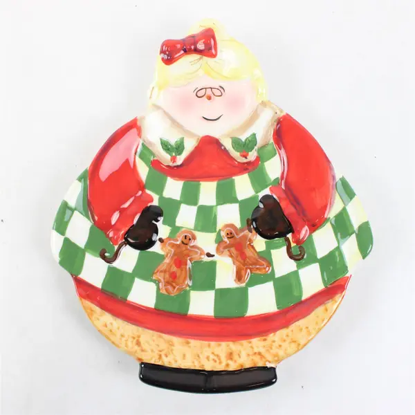 Certified International Becca Barton Mrs Claus Christmas Cookie Plate