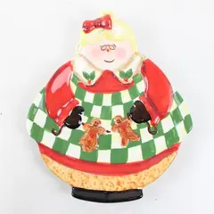 Certified International Becca Barton Mrs Claus Christmas Cookie Plate
