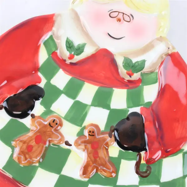 Certified International Becca Barton Mrs Claus Christmas Cookie Plate