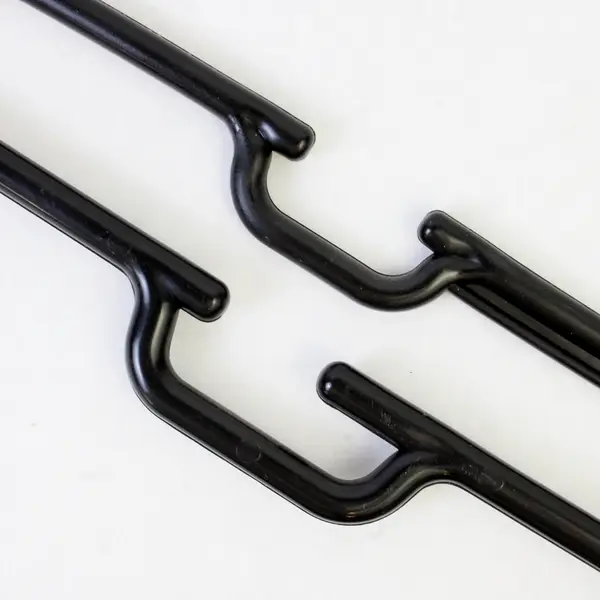 Lot of 10 Tubular Black Notched Hangers Standard Size for Closet Organization