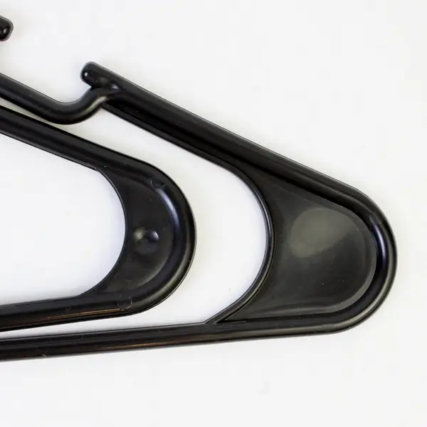 Lot of 10 Tubular Black Notched Hangers Standard Size for Closet Organization