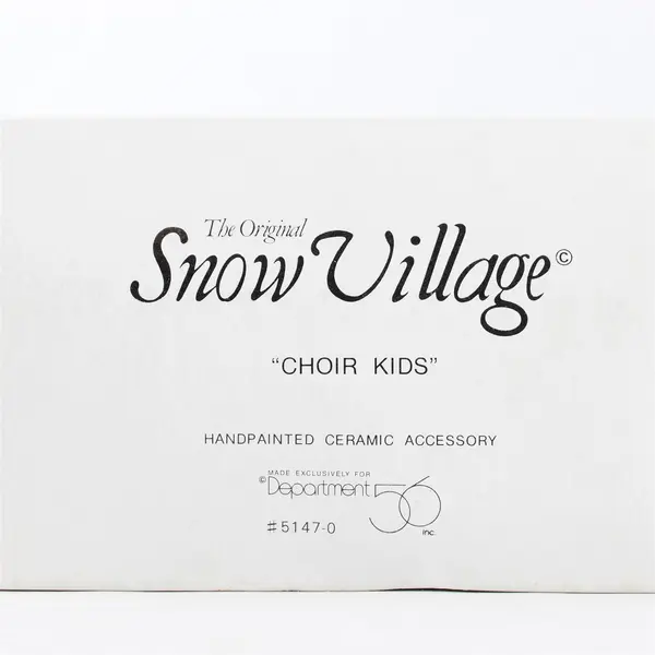 Dept 56 Snow Village Choir Kids NIB Retired RET 92 Holiday Figurine