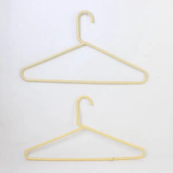 Lot of 10 Tubular Yellowish Hangers Standard Size for Closet Organization