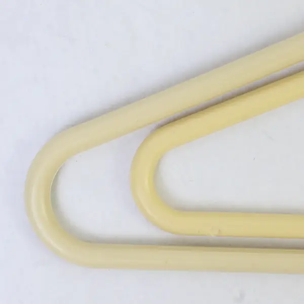 Lot of 10 Tubular Yellowish Hangers Standard Size for Closet Organization