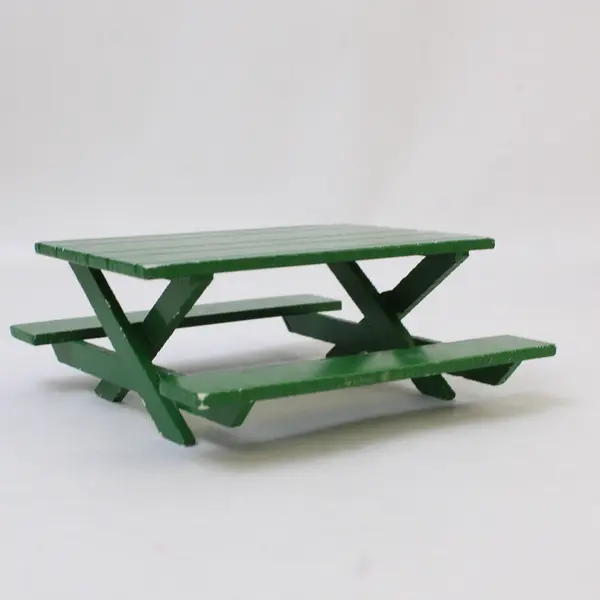 Vintage 1970s Fisher-Price Pop-Up Tent Adventure People + Green Picnic Bench