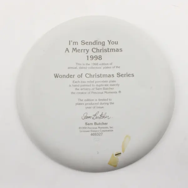 Precious Moments "I'm Sending You A Merry Christmas" Sam Butcher Collector Plate