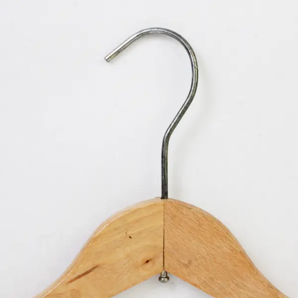 Lot of 5 Wood Hangers With Trouser Bar Standard Size for Closet Organization