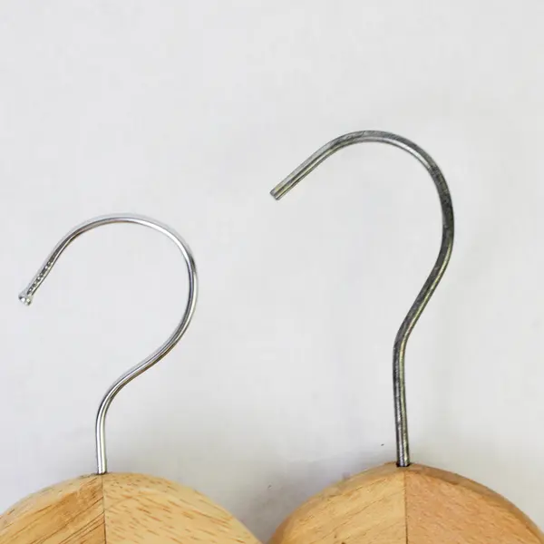 Lot of 5 Wood Hangers With Trouser Bar Standard Size for Closet Organization