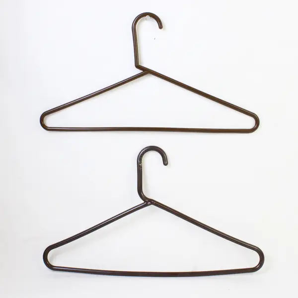 Lot of 10 Brown Tubular Plastic Hangers Standard Closet Size