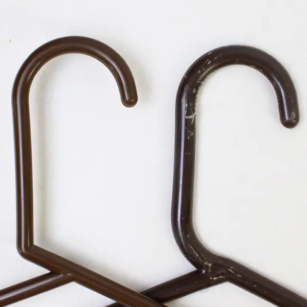 Lot of 10 Brown Tubular Plastic Hangers Standard Closet Size