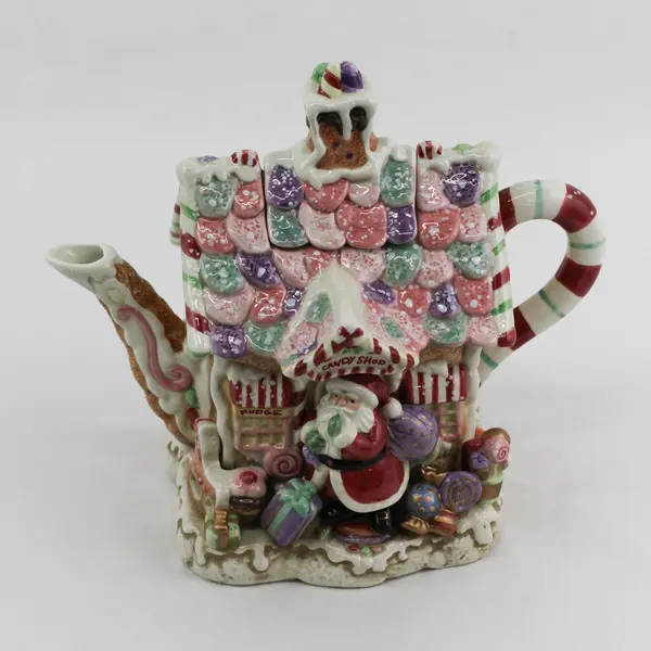 Fitz And Floyd Essentials Gingerbread House Teapot With Lid Christmas Holiday
