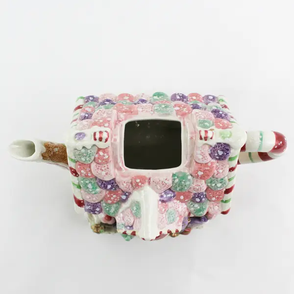 Fitz And Floyd Essentials Gingerbread House Teapot With Lid Christmas Holiday