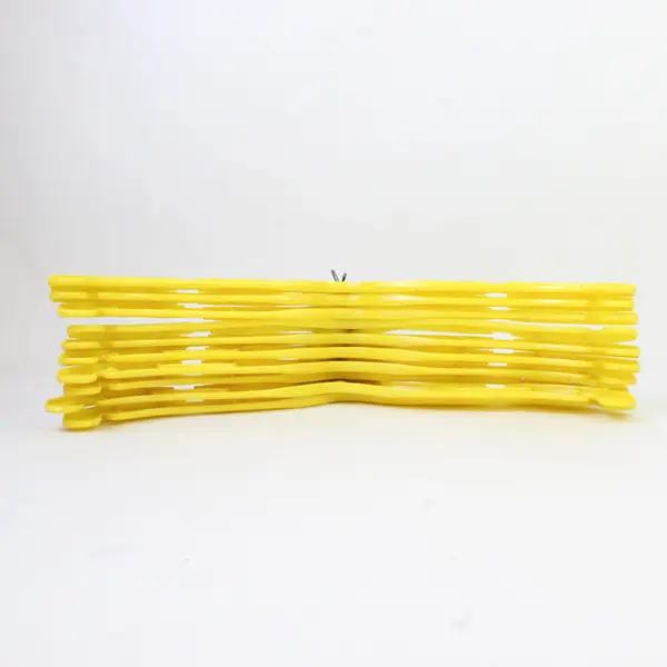 Lot of 10 Yellow Plastic Notched Hangers Standard Size for Closet Organization